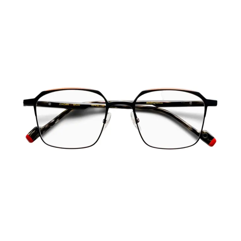 Joaquin Geometric Square Eyeglasses With Tortoiseshell Accents 1