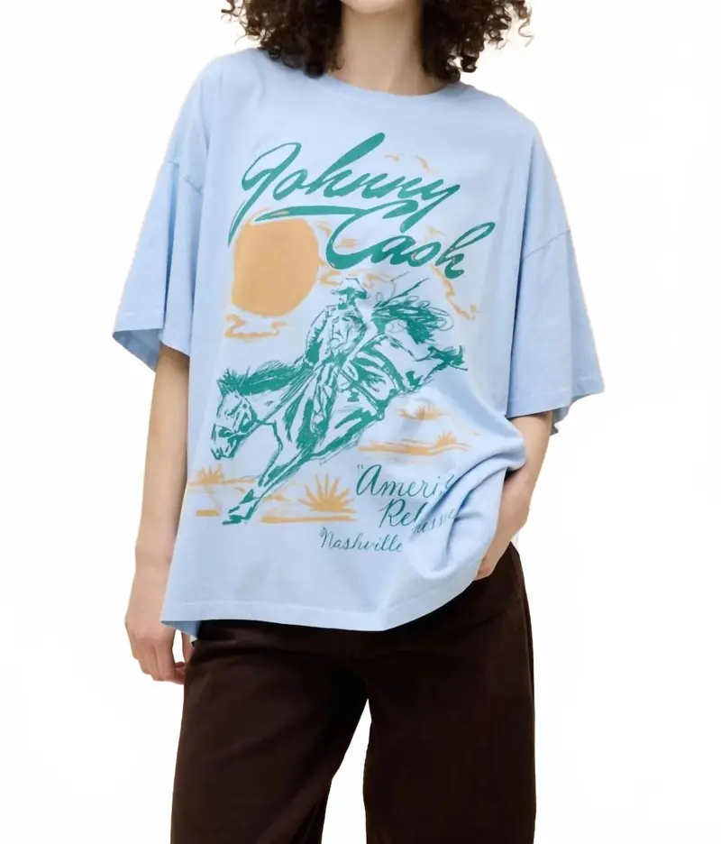 Johnny Cash American Rebel Tee In Airey Blue 1