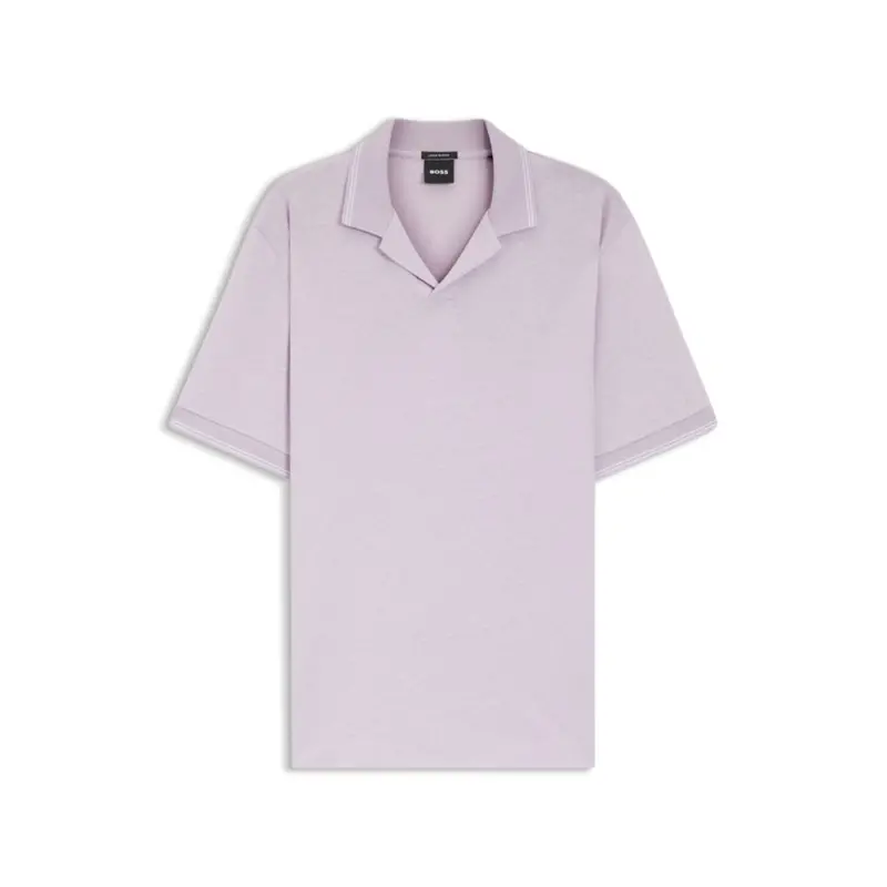 Johnny-Collar Polo Shirt In Cotton And Linen 1