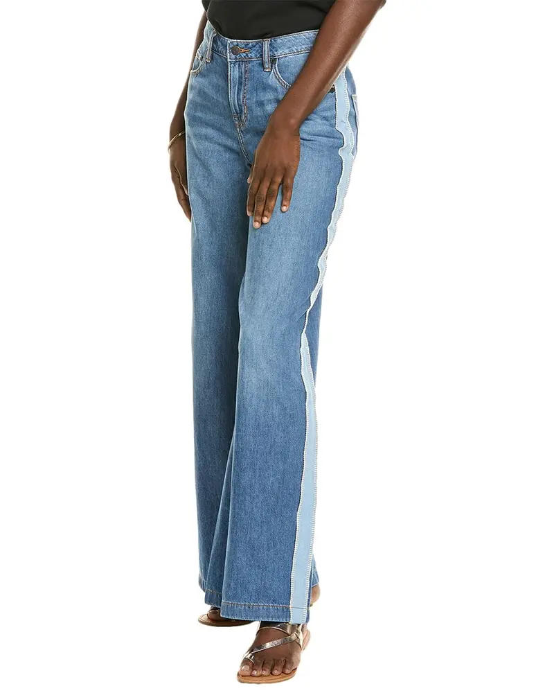 Johnny Was Blanket Stitch Medium Wash Relaxed Fit Jean 1