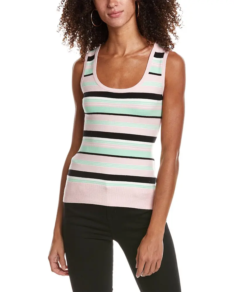Joostricot Striped Sleeveless Silk-Blend Sweater 1