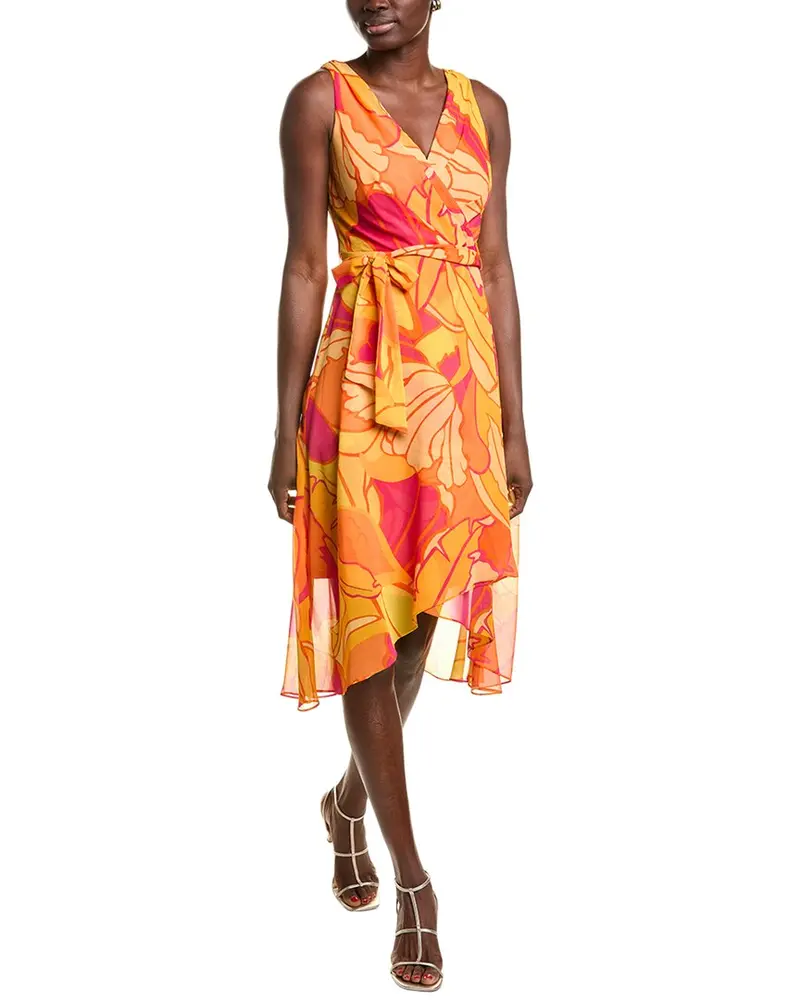 Joseph Ribkoff Chiffon Faux Wrap Dress 1