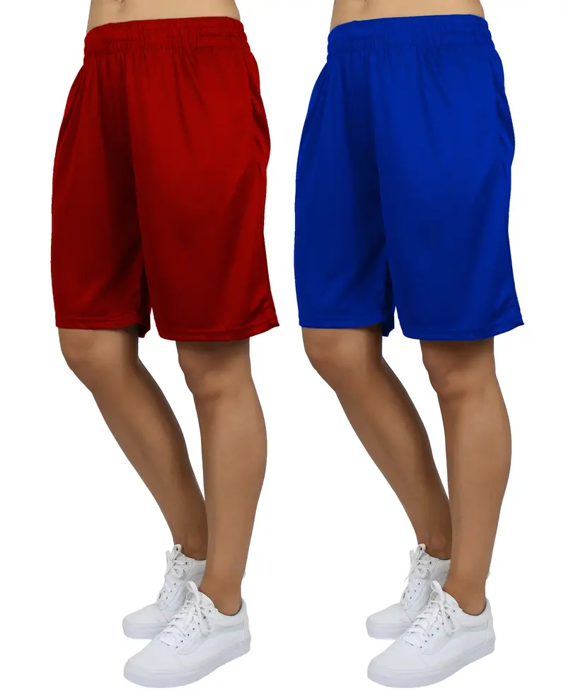 Jump Start Women's Loose Fit Moisture Wicking Performance Mesh Shorts-2 Pack 1
