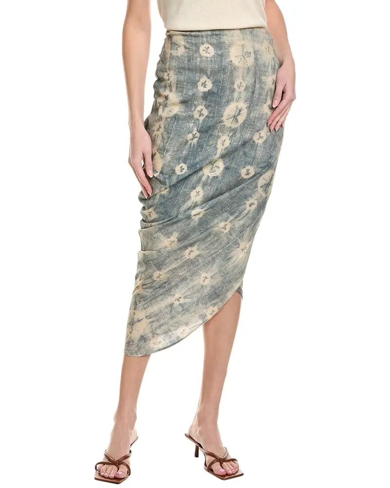 Just Bee Queen Noor Linen-Blend Midi Skirt 1