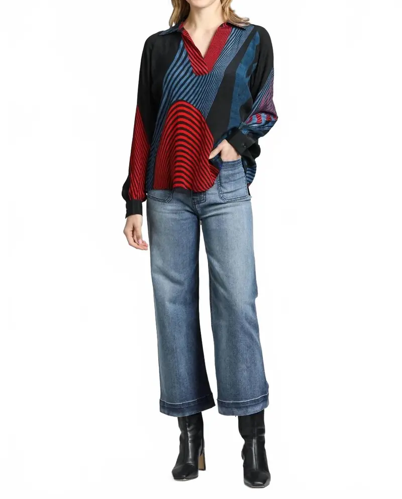 Just In Time Cropped Wide Leg Pants In Indigo 1