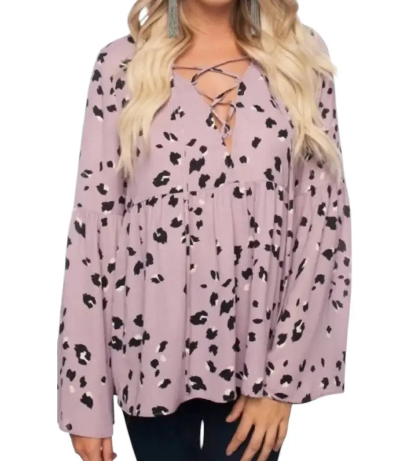 Kathy Lazy Lion Blouse In Purple 1