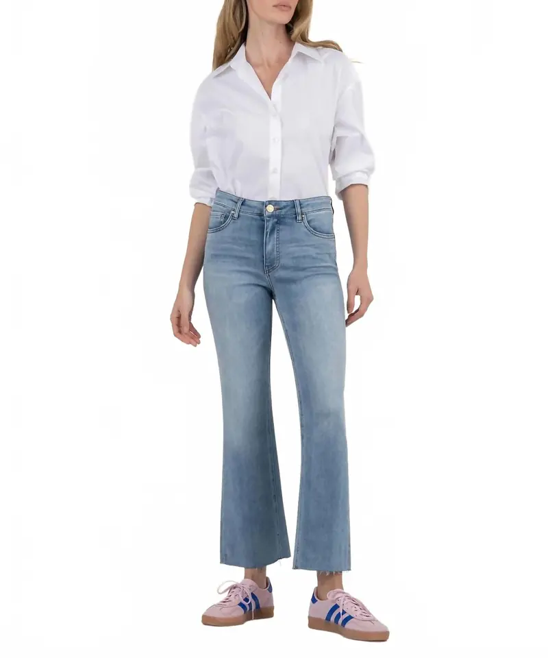 Kelsey High Rise Ankle Flare Jeans In Blue 1