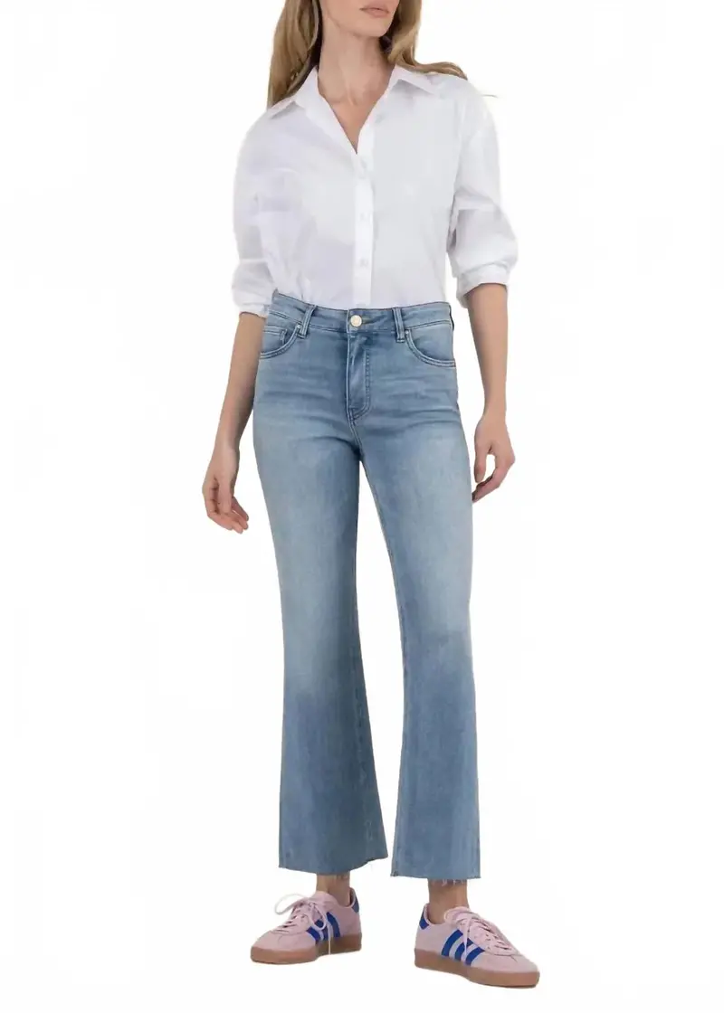Kelsey High Rise Ankle Flare Jeans In Honest 1