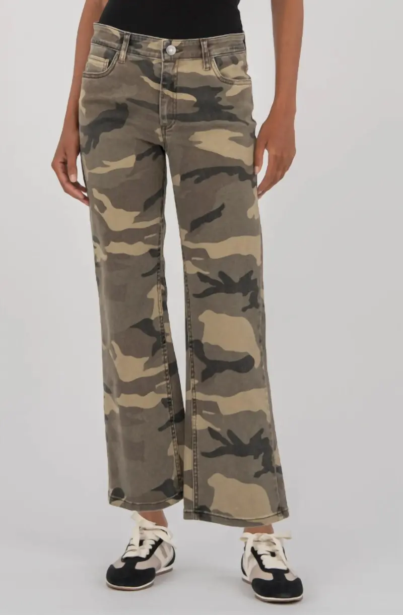 Kelsey High Rise Ankle Flare Jeans In Olive 1