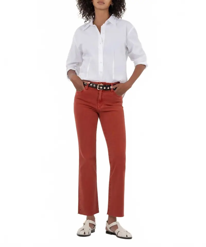 Kelsey High Rise Ankle Flare Jeans In Paprika 1