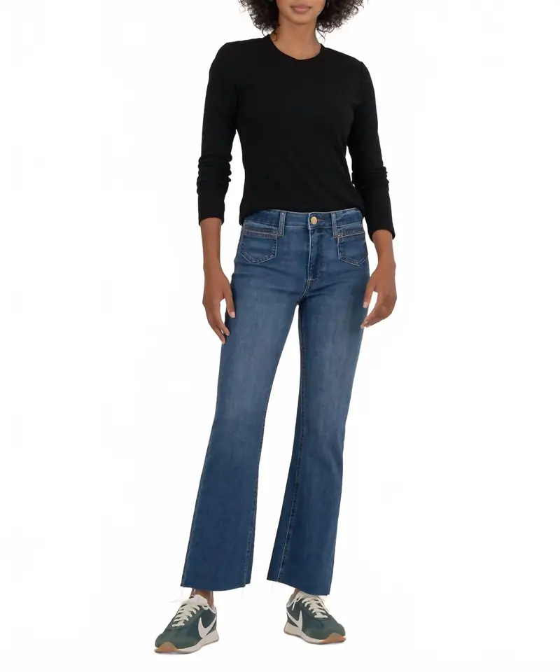 Kelsey High Rise Ankle Flare Jeans In Unbreakable 1
