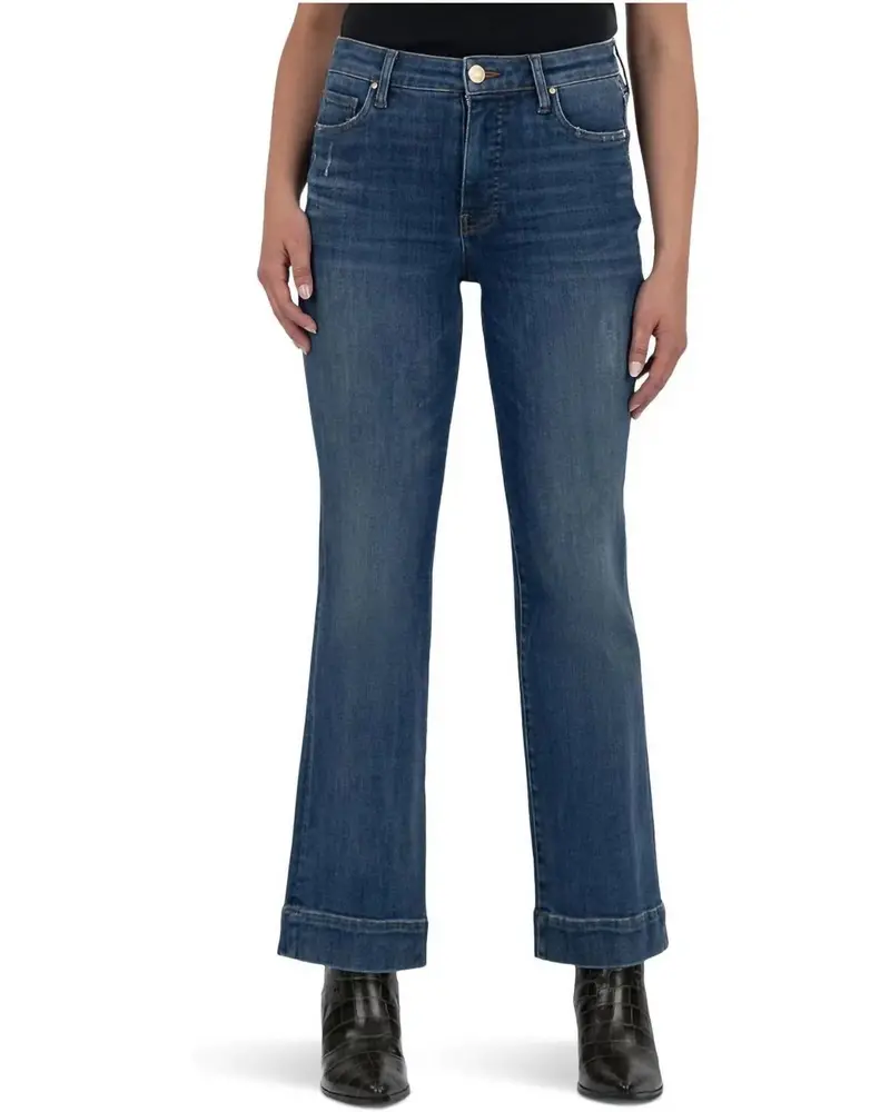 Kelsey High Rise Ankle Flare With Wide Hem Jean In Vibrant 1