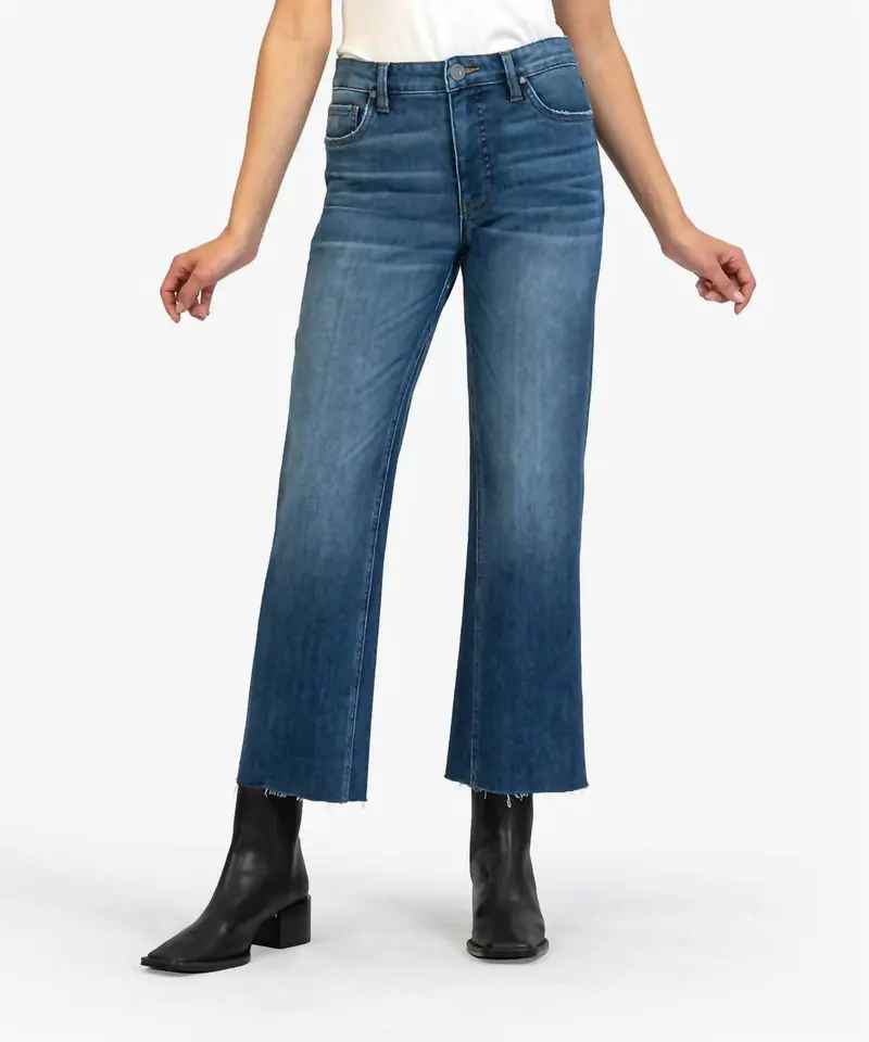 Kelsey High Rise Fab Ab Ankle Flare Jeans In Royal Wash 1