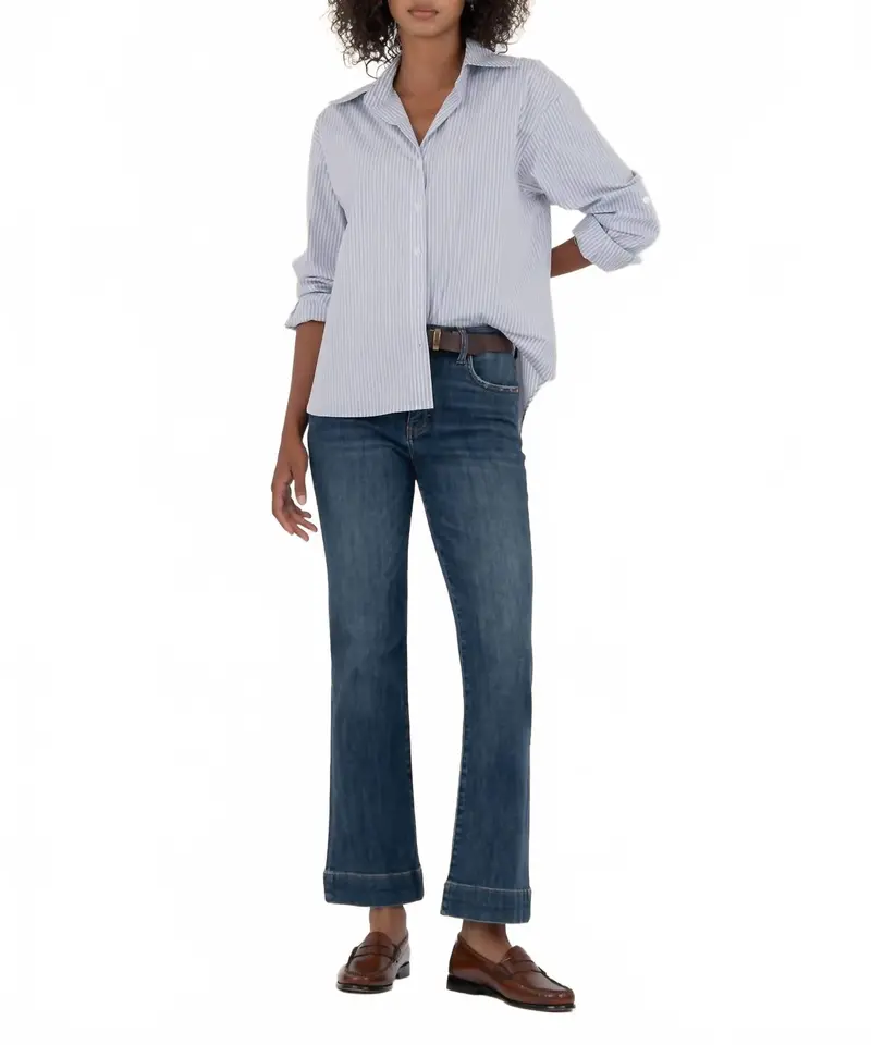 Kelsey High Rise Fab Ab Ankle Flare Wide Hem In Vibrant 1