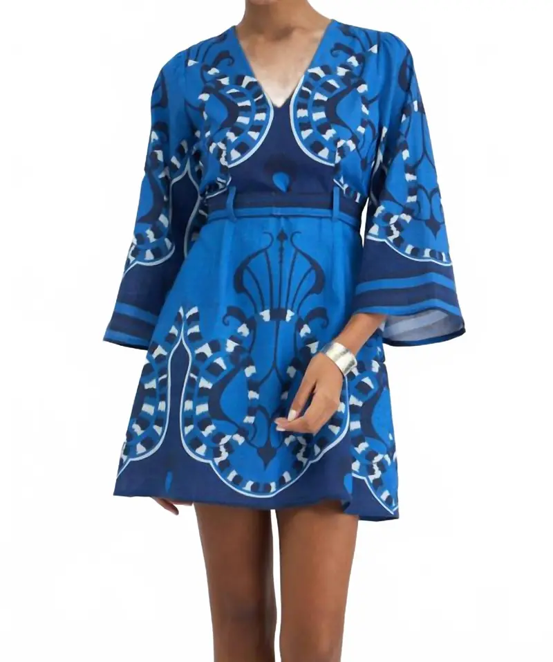 Kennedy Mini Dress In Harbor Azure 1