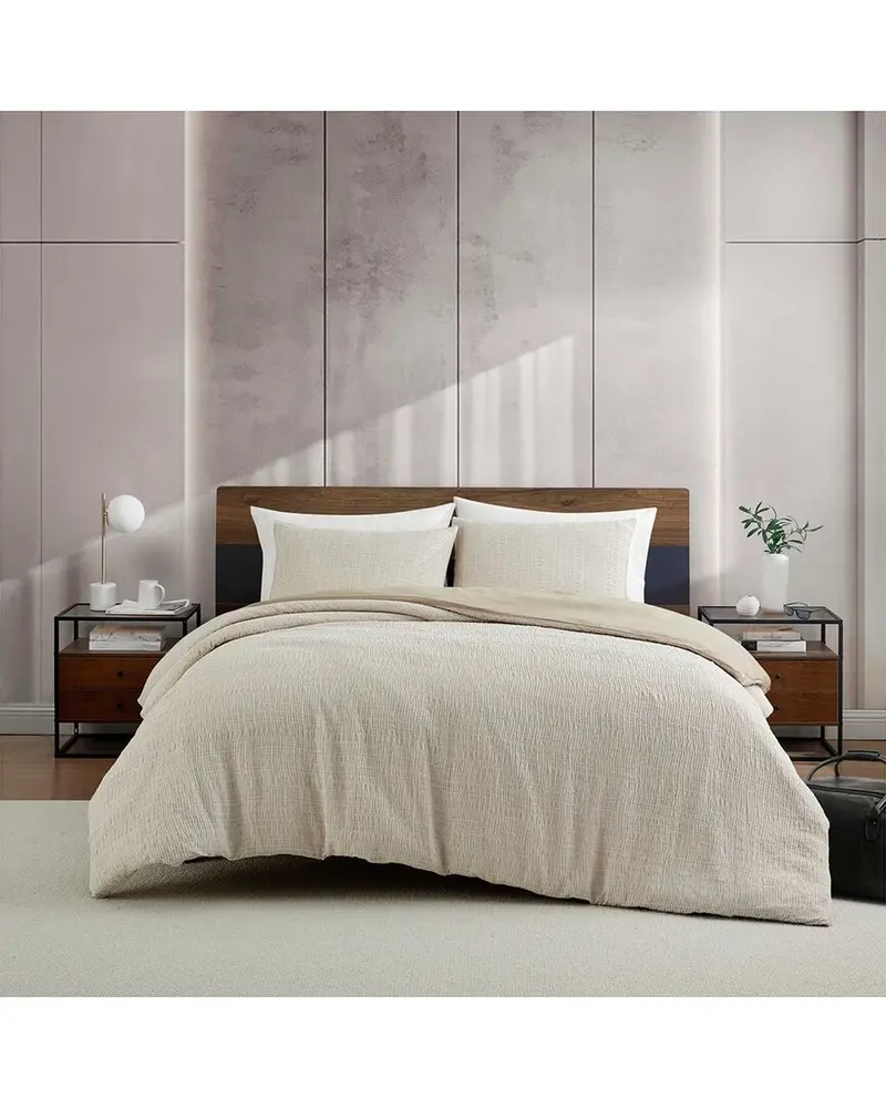 Kenneth Cole Reaction 94 Thread Count Stitched Gauze Jacquard Comforter Set 1