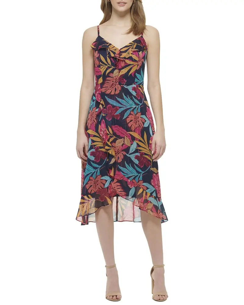 Kensie Printed Chiffon Midi Dress 1