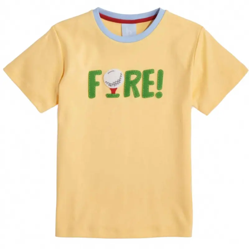 Kid's Applique Pima Tee In Yellow 1