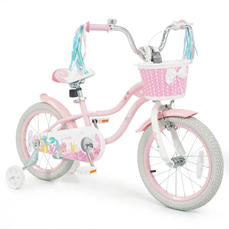Kids Bike Adjustable With Basket And Streamers For Girls Aged 3-4 Years Old 1