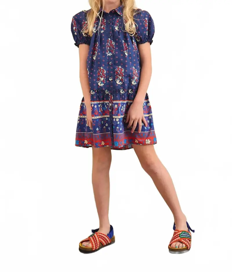 Kids Drifter Mini Dress In Navy 1