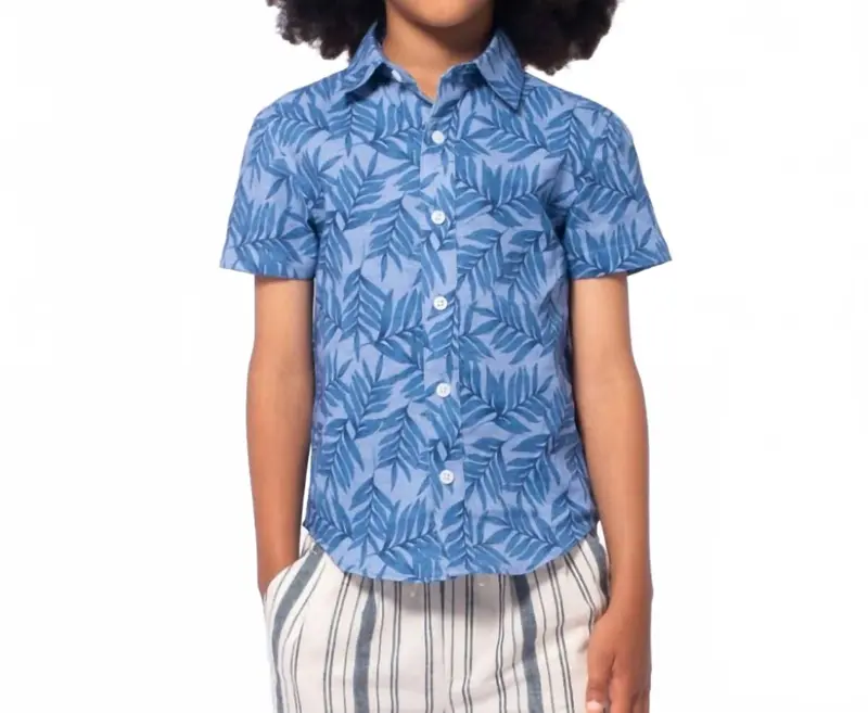 Kid's Summer Party Shirt In Blue 1