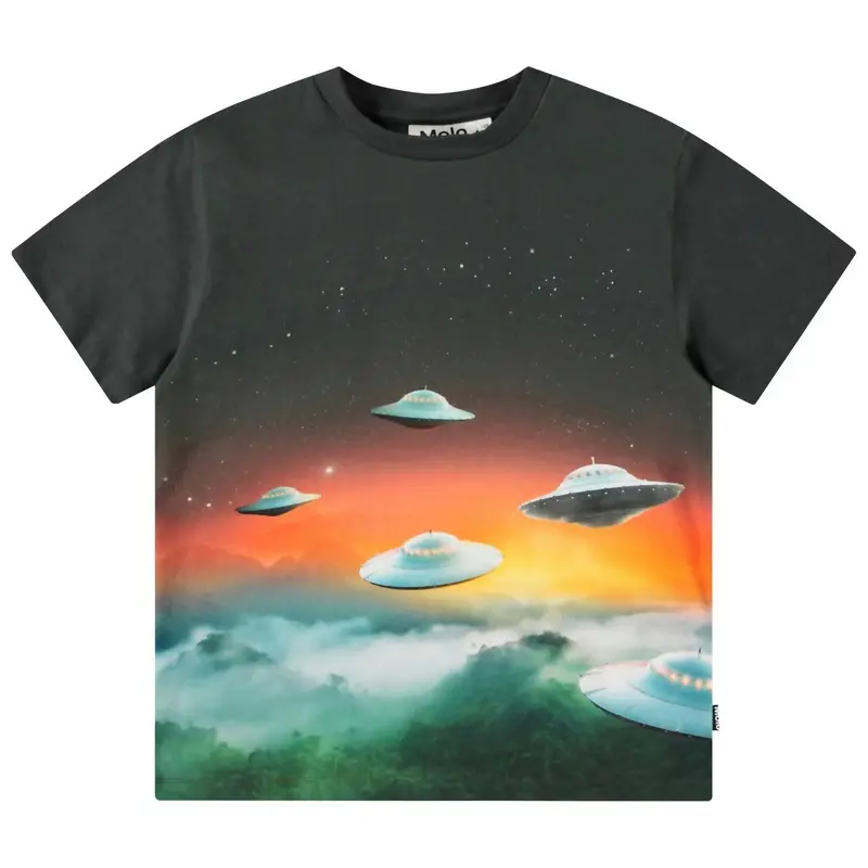 Kid's Ufo Visitors Roxo Short Sleeve Tee In Black 1