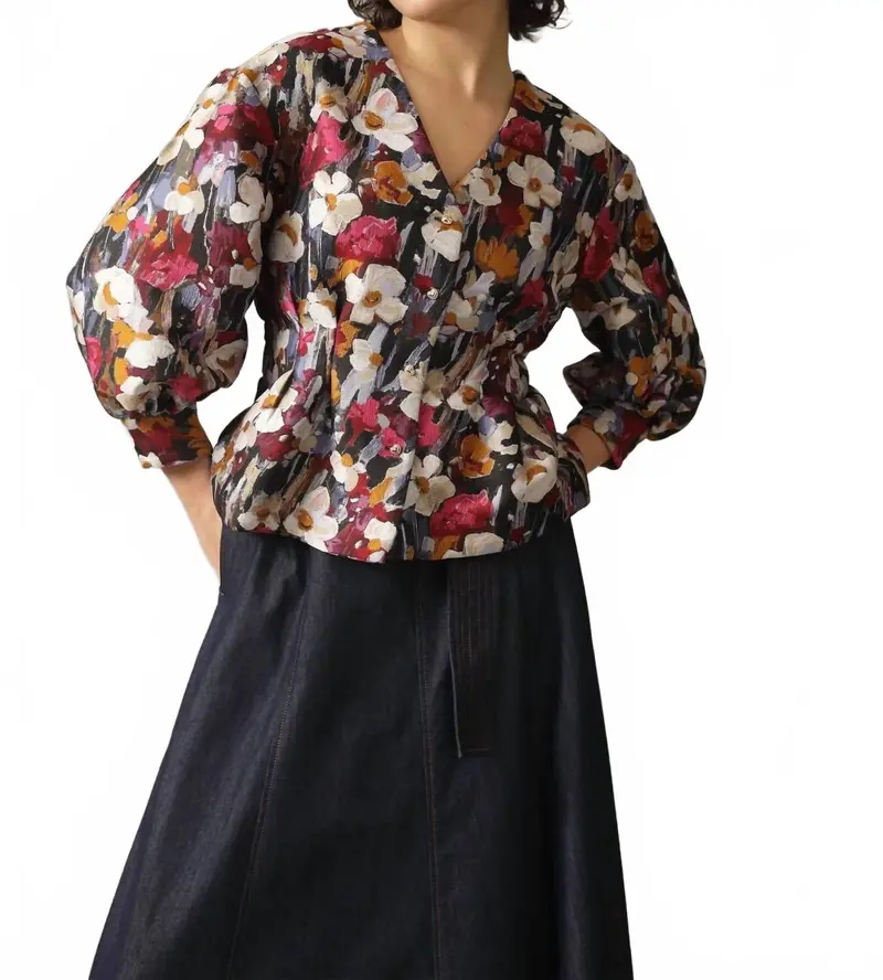 Kiki V-Neck Blouse In Vivid Viola 1