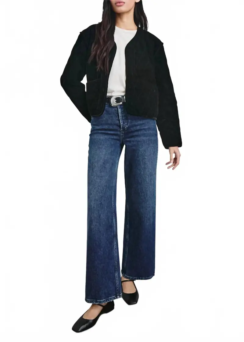 Kiko Boxy Fit Jacket In Black Velvet 1