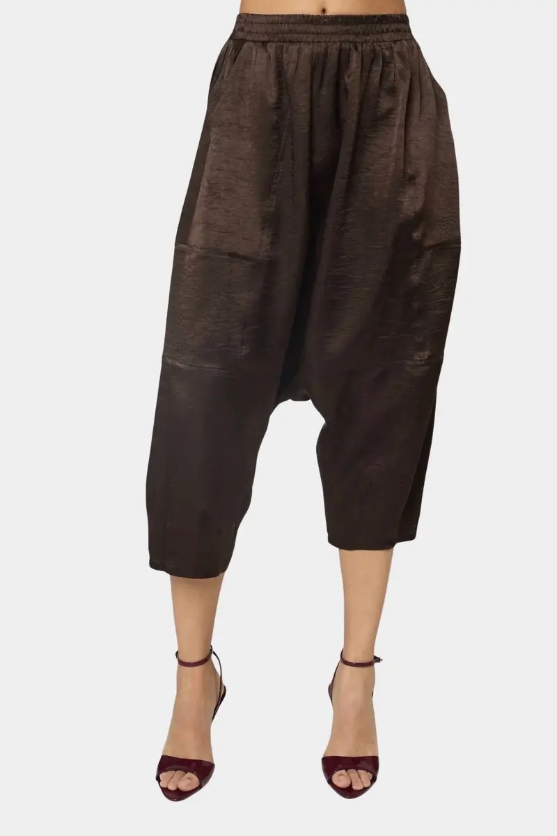 Kiko Satin Pants In Espresso 1