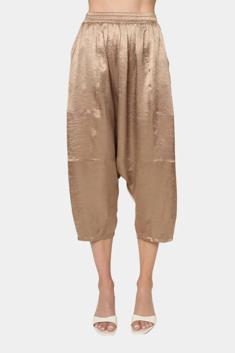 Kiko Satin Pants In Latte 1