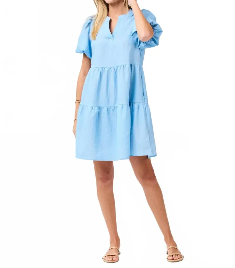 Kinsley Knee Length Dress In Light Blue 1