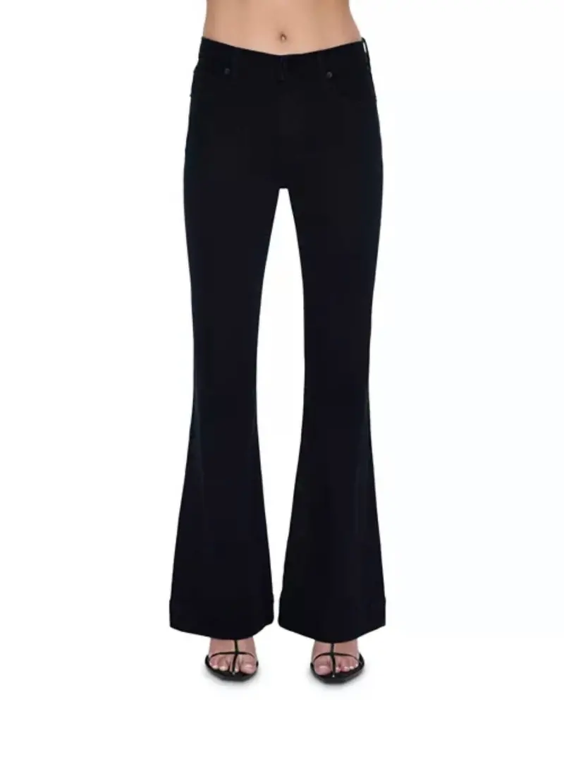Kinsley Mid Rise Ultra Flare Pants In Noir 1