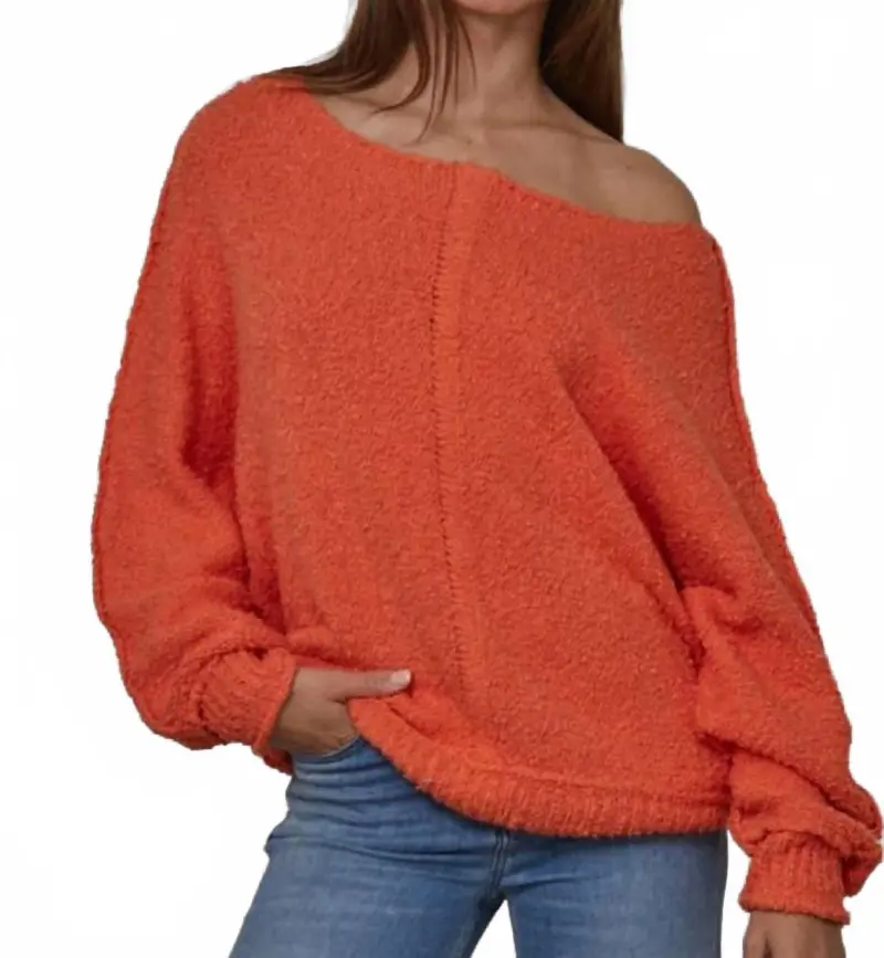 Knit Lighter Reyes Sweater In Red Orange 1