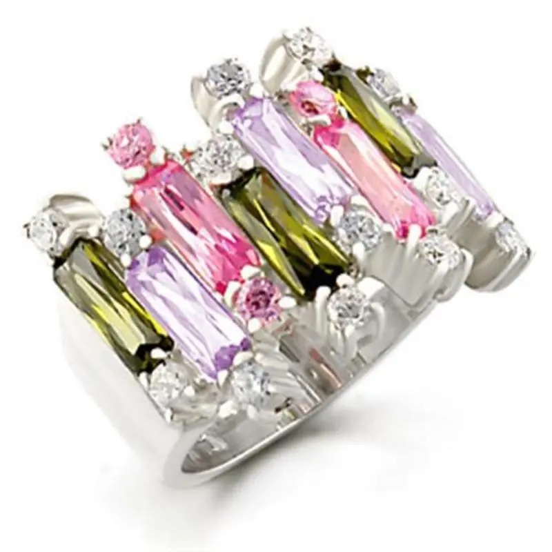 Kora Cocktail Ring - 925 Sterling Silver, Aaa Cz , Multi Color 1