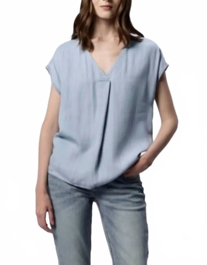 Kristen V-Neck Top In Light Blue 1