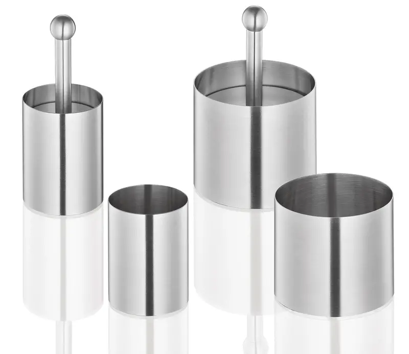 Kuchenprofi Stainless Steel 6-Piece Food Mold Forming Rings With Tamper/Pushers, Silver 1