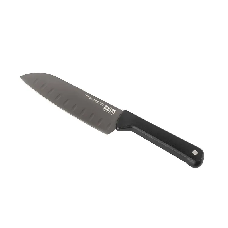Kuhn Rikon Iced Santoku Knife 6.3-Inch, Ice Hardened German Stainless Blade 1