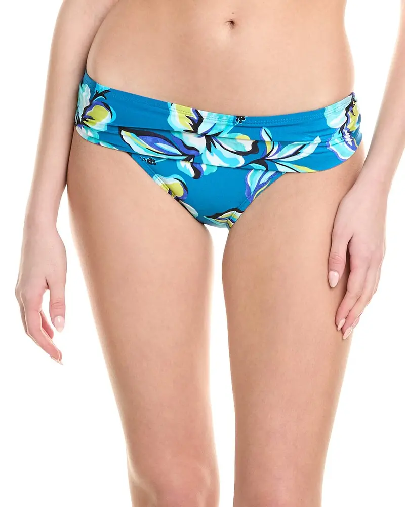 La Blanca Island Goddess White Shirred Band Hipster Bottom 1