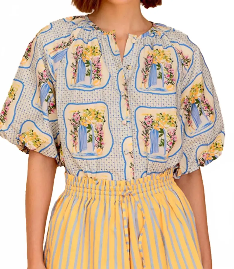 La Puerta Freda Top In Blue 1