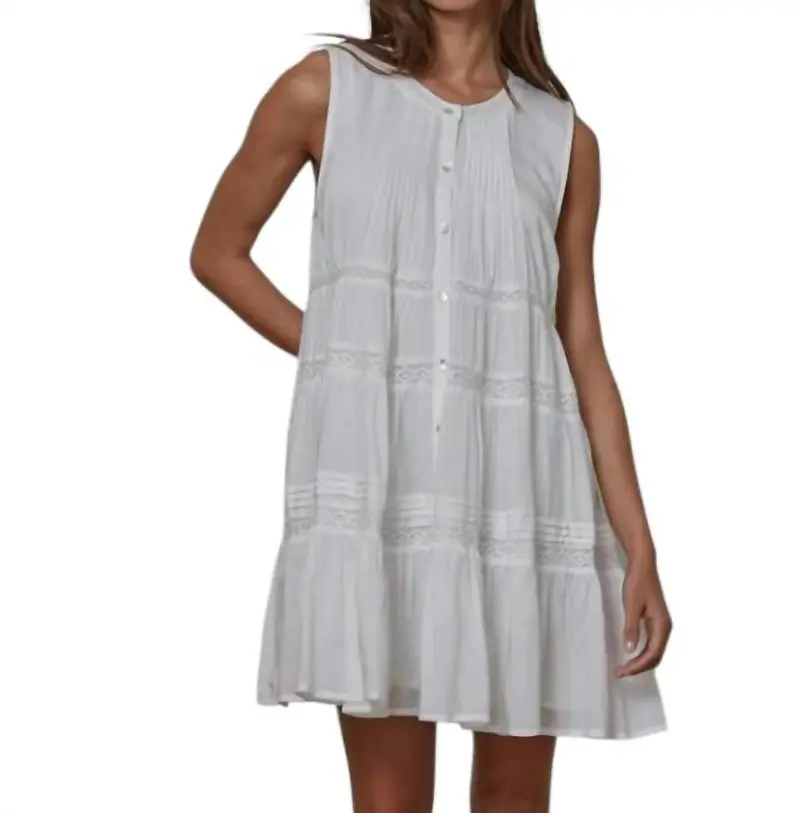Lace Detail Dress In Off White 1