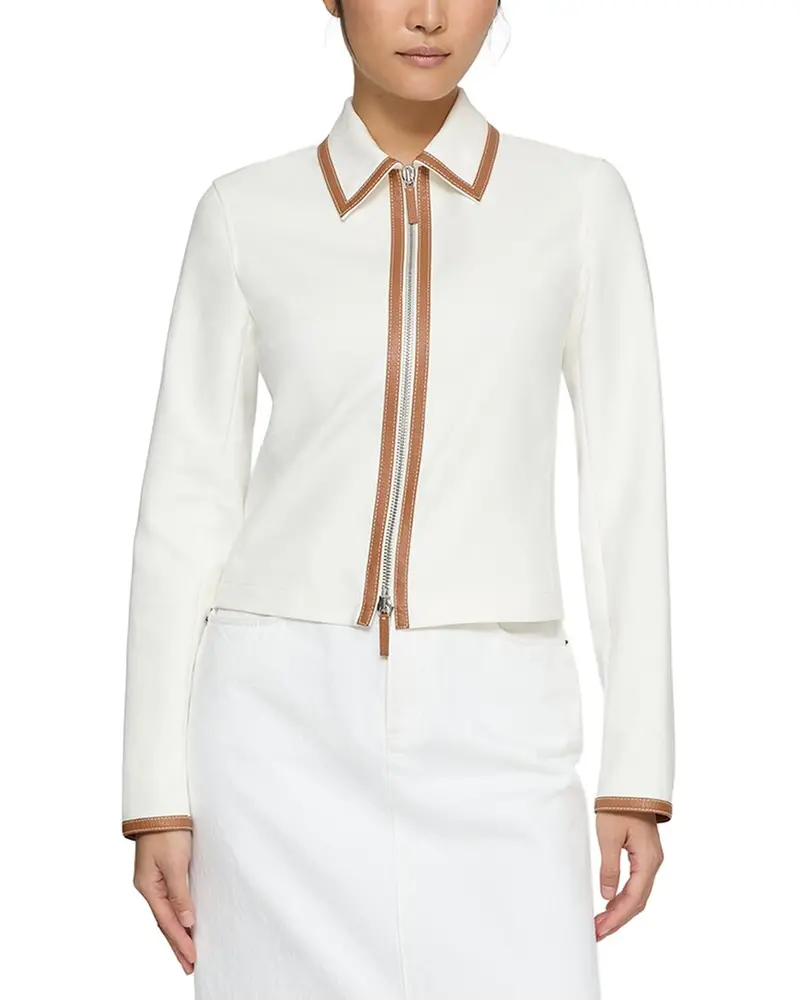 Lafayette 148 New York Collared Zip Front Jacket 1