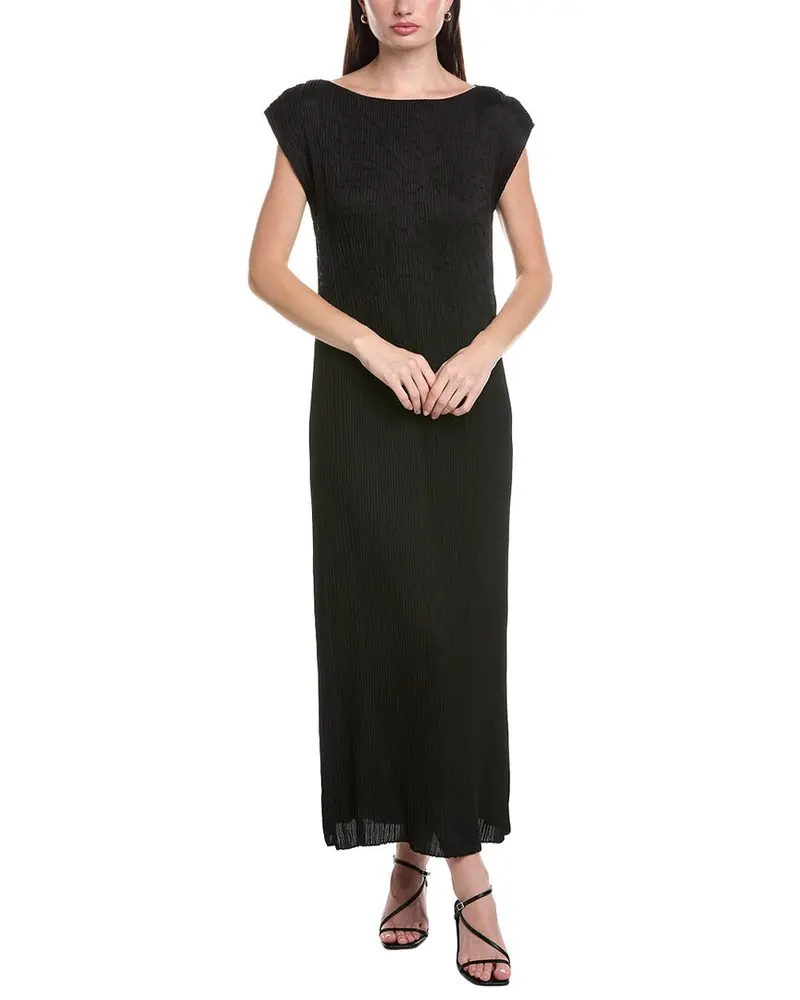 Lafayette 148 New York Embroidered Plisse Dress 1