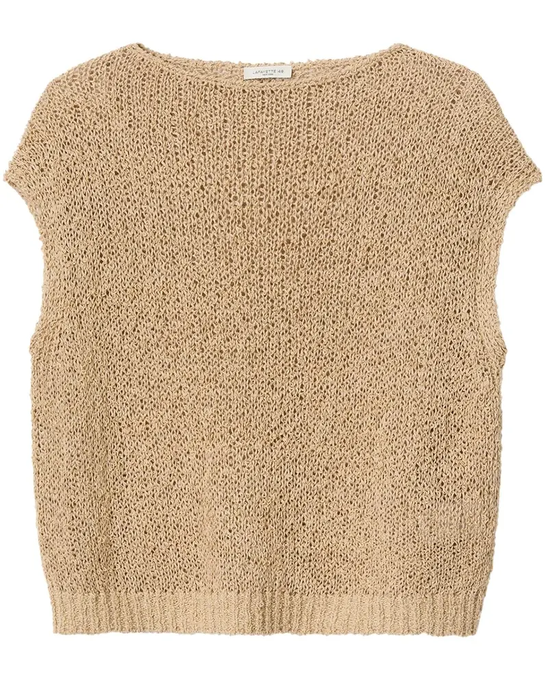 Lafayette 148 New York Open Stitch Bateau Neck Silk-Blend Sweater 2
