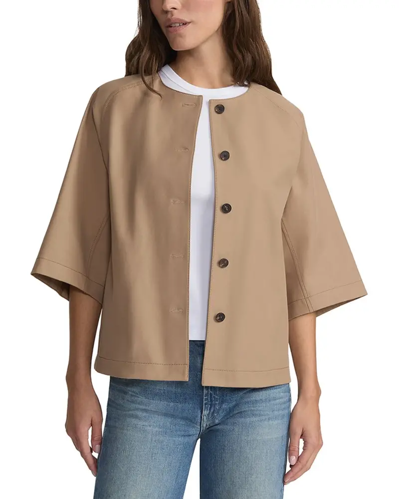 Lafayette 148 New York Petite 3/4-Sleeve Collarless Jacket 1