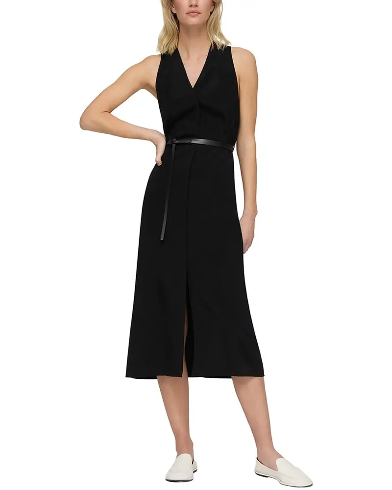 Lafayette 148 New York Petite V-Neck Sleeveless Silk-Blend Dress 1