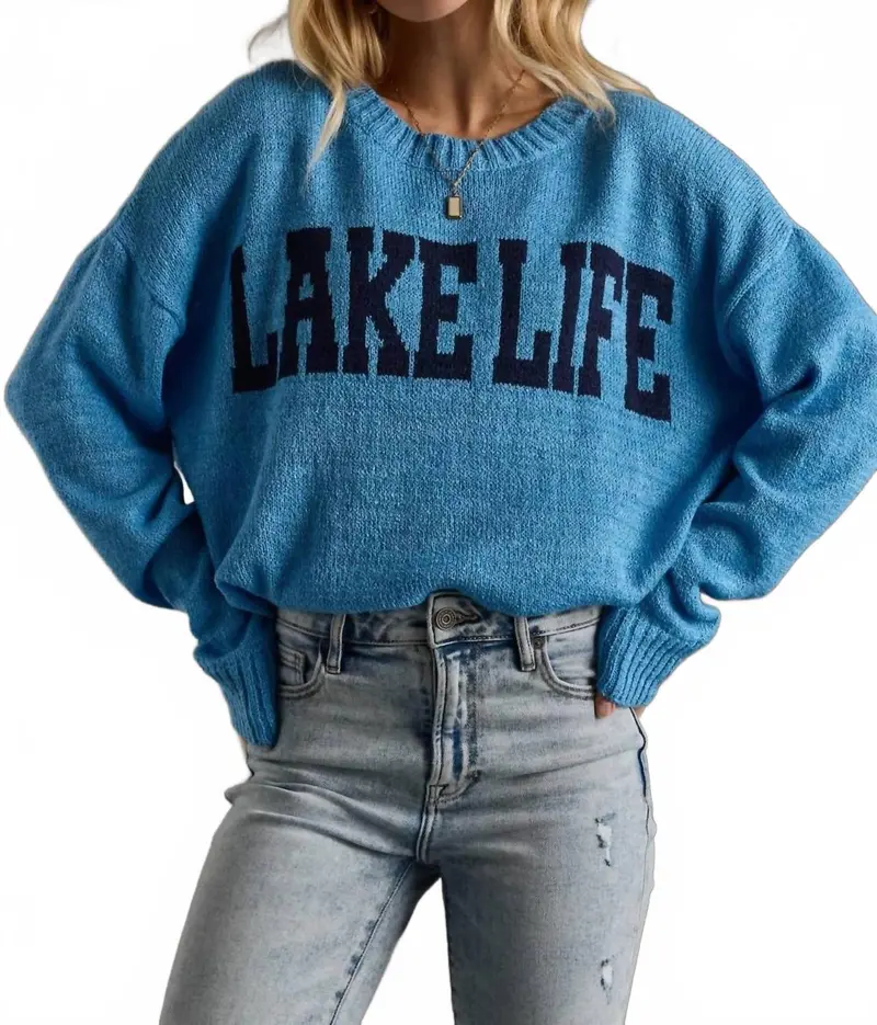 Lake Life Lightweight Sweater In Blue 1