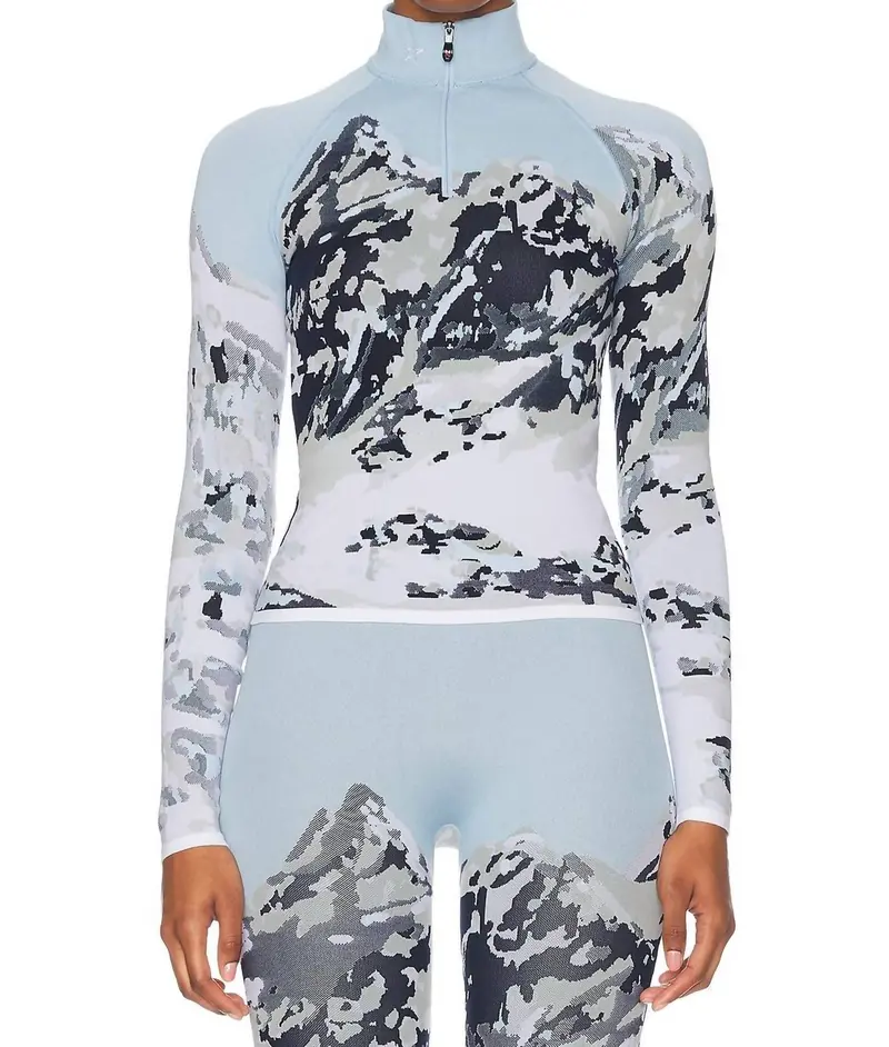 Landscape 1/4 Zip Baselayer Top In Dede Ski Print 1
