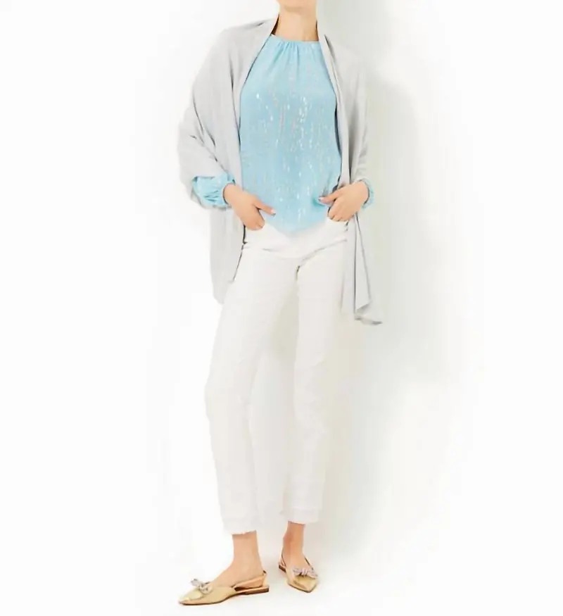 Lanelle Wrap In Heathered Pebble Beach Metallic 1