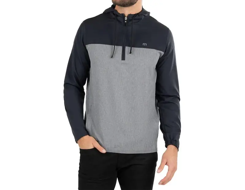 Lantern Light Quarter Zip Hoodie In Black 1