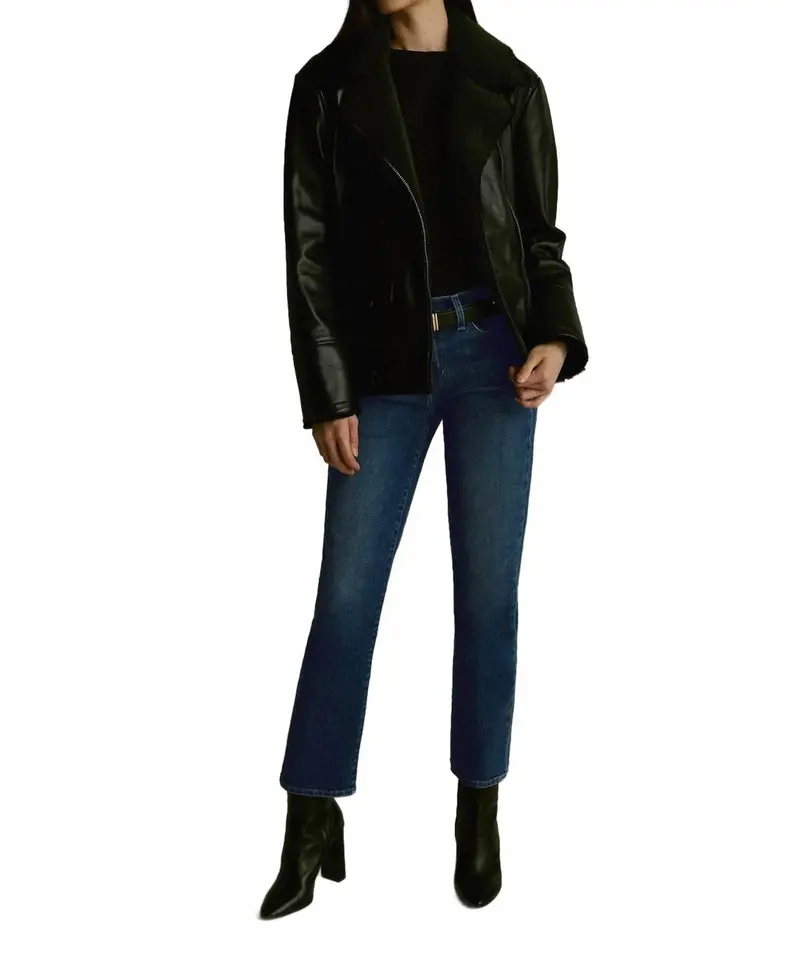 Lara Mid Rise Cigarette Ankle Jeans In Blue 1